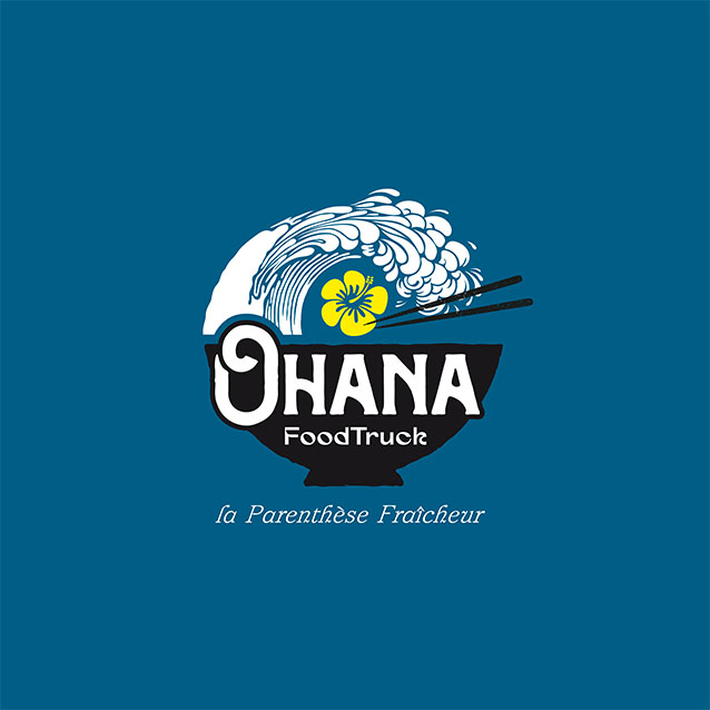 LOGO et identité graphique du food truck OHANA - Camion de street food.